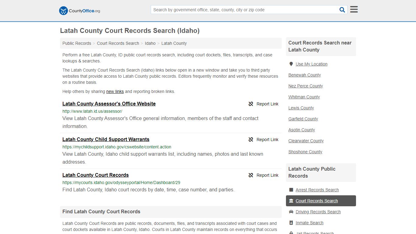 Court Records Search - Latah County, ID (Adoptions ...