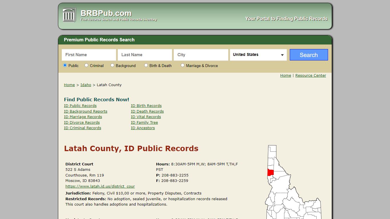 Latah County Public Records | Search Idaho Government ...