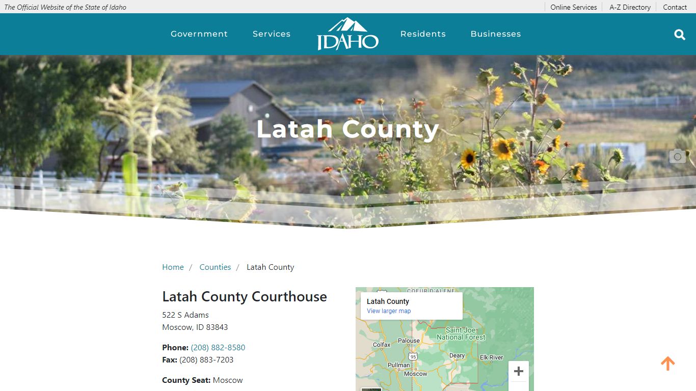 Latah County | The Official Website of the State of Idaho